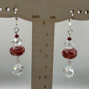 Art Glass & Crystal Beaded Dangle Earrings
